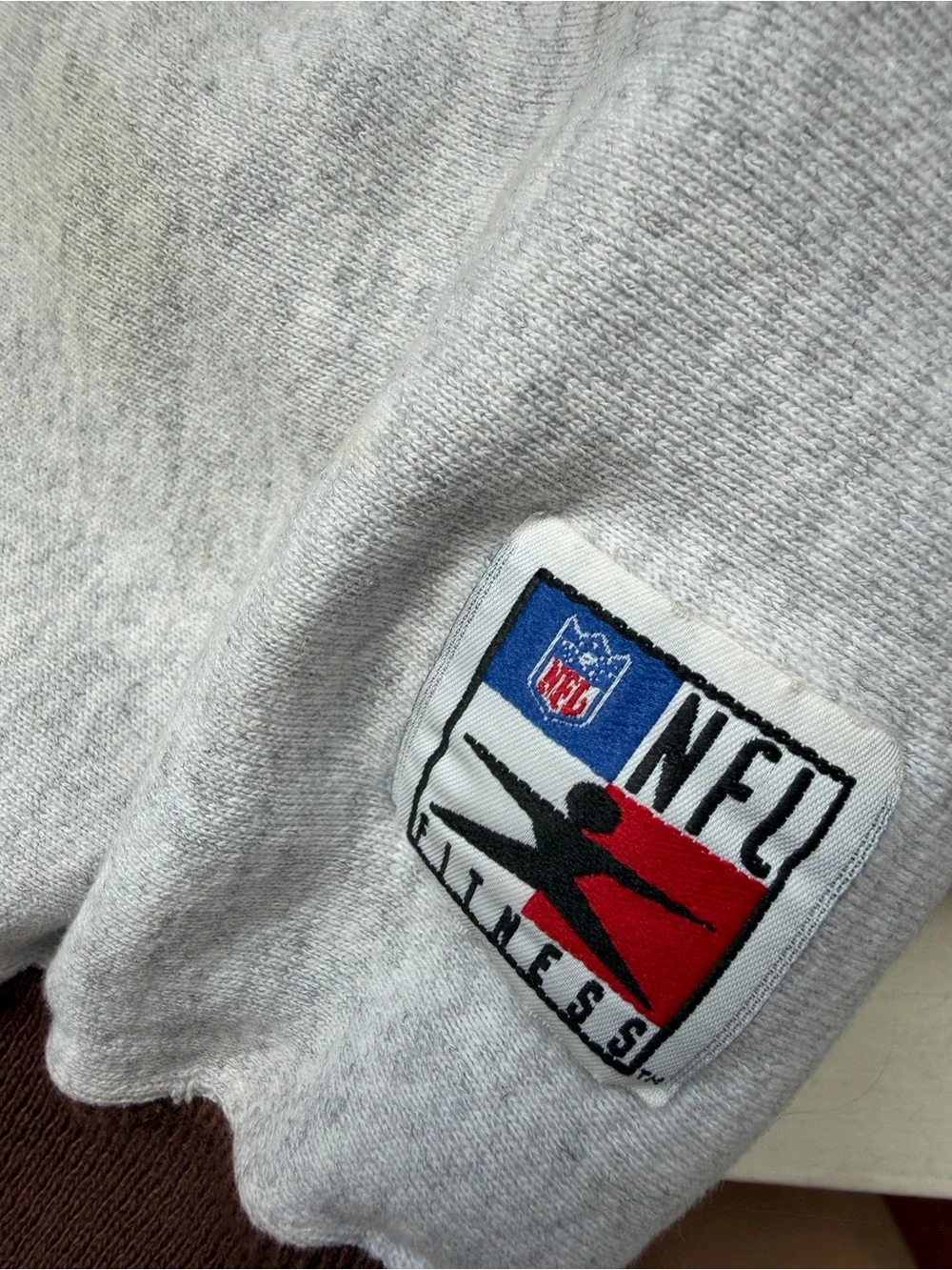 Vintage-Inspired Gray Crewneck Sweatshirt with Brown Lettering Made in USA